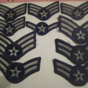 US Air Force Patches Lot Of 12 Vintage Embroidered Stars Stripes Very Nice
